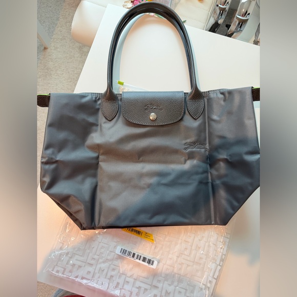 Le Pliage Green M Tote Bag Graphite - Recycled Canvas - Picture 5 of 12